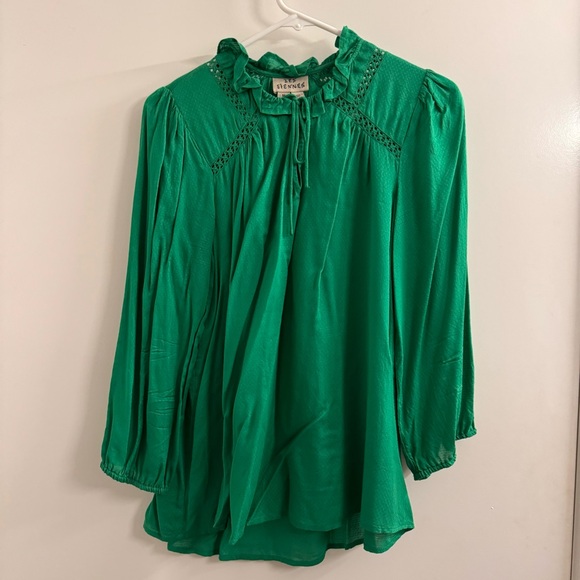 Emerald Green Les Siennes Blouse - Picture 1 of 5